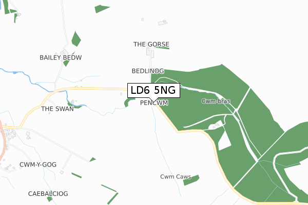 LD6 5NG map - small scale - OS Open Zoomstack (Ordnance Survey)