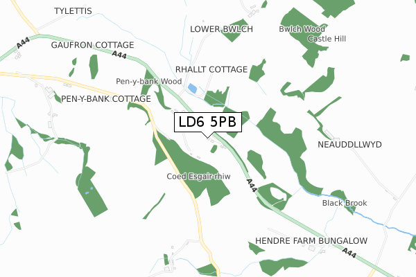 LD6 5PB map - small scale - OS Open Zoomstack (Ordnance Survey)