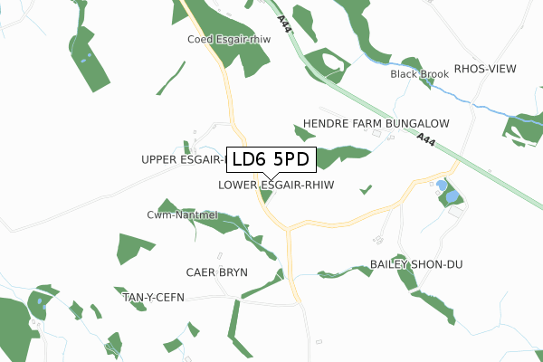 LD6 5PD map - small scale - OS Open Zoomstack (Ordnance Survey)