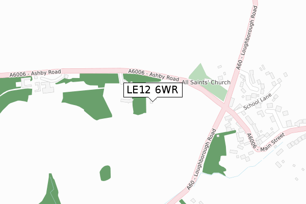 LE12 6WR map - large scale - OS Open Zoomstack (Ordnance Survey)