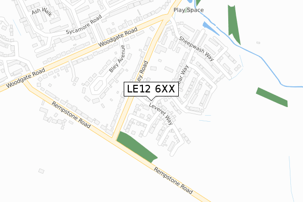 LE12 6XX map - large scale - OS Open Zoomstack (Ordnance Survey)