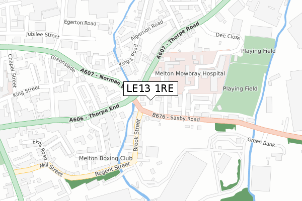 LE13 1RE map - large scale - OS Open Zoomstack (Ordnance Survey)