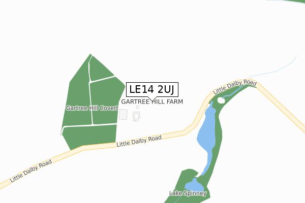 LE14 2UJ map - large scale - OS Open Zoomstack (Ordnance Survey)