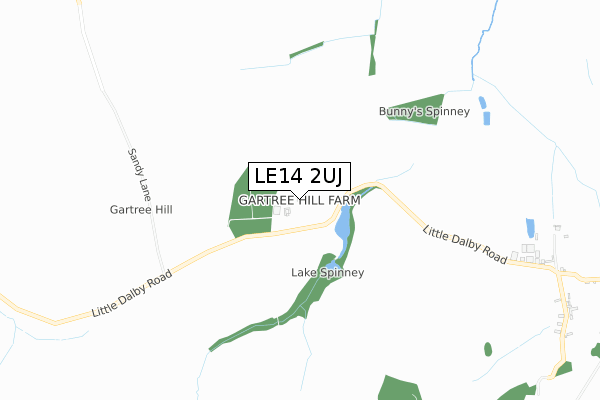 LE14 2UJ map - small scale - OS Open Zoomstack (Ordnance Survey)