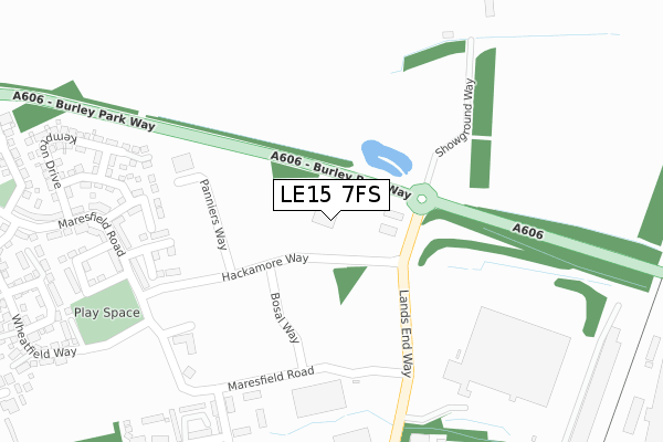 LE15 7FS map - large scale - OS Open Zoomstack (Ordnance Survey)