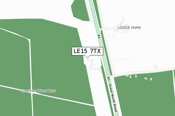 LE15 7TX map - large scale - OS Open Zoomstack (Ordnance Survey)