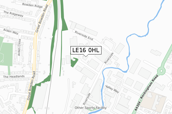 LE16 0HL map - large scale - OS Open Zoomstack (Ordnance Survey)