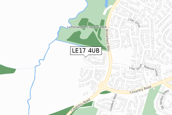LE17 4UB map - large scale - OS Open Zoomstack (Ordnance Survey)