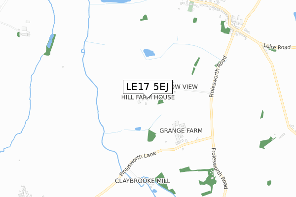 LE17 5EJ map - small scale - OS Open Zoomstack (Ordnance Survey)