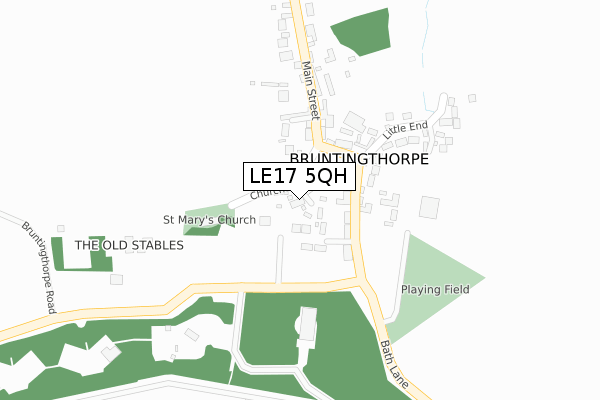 LE17 5QH map - large scale - OS Open Zoomstack (Ordnance Survey)