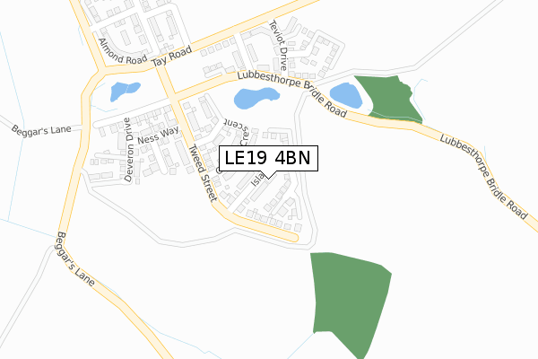 LE19 4BN map - large scale - OS Open Zoomstack (Ordnance Survey)