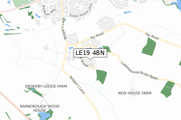 LE19 4BN map - small scale - OS Open Zoomstack (Ordnance Survey)