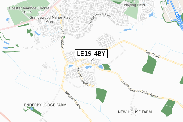 LE19 4BY map - small scale - OS Open Zoomstack (Ordnance Survey)