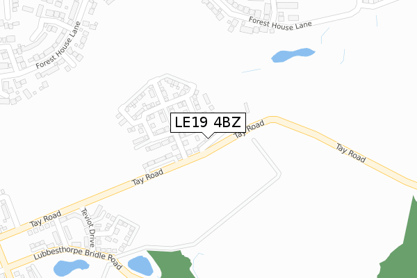 LE19 4BZ map - large scale - OS Open Zoomstack (Ordnance Survey)