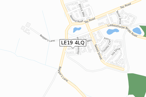 LE19 4LQ map - large scale - OS Open Zoomstack (Ordnance Survey)