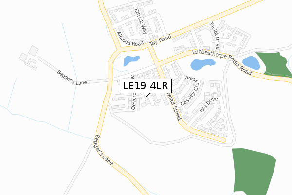 LE19 4LR map - large scale - OS Open Zoomstack (Ordnance Survey)