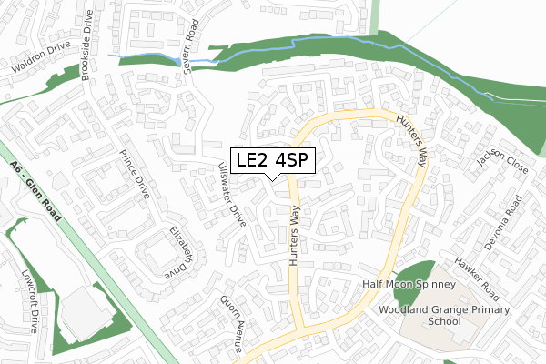 LE2 4SP map - large scale - OS Open Zoomstack (Ordnance Survey)