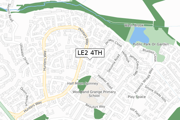 LE2 4TH map - large scale - OS Open Zoomstack (Ordnance Survey)