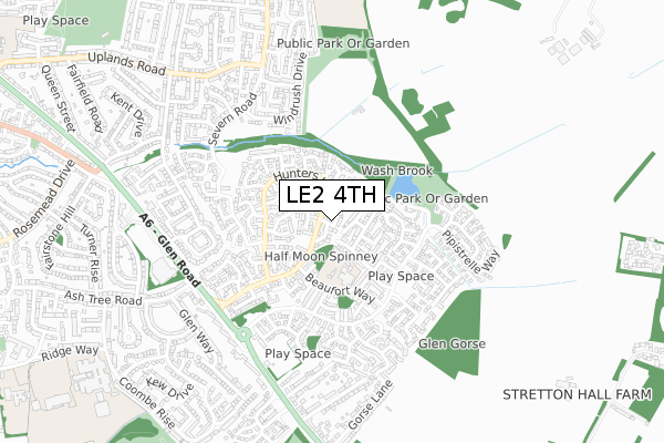 LE2 4TH map - small scale - OS Open Zoomstack (Ordnance Survey)