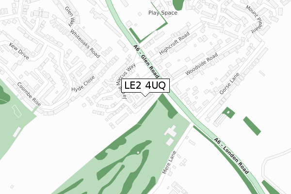 LE2 4UQ map - large scale - OS Open Zoomstack (Ordnance Survey)