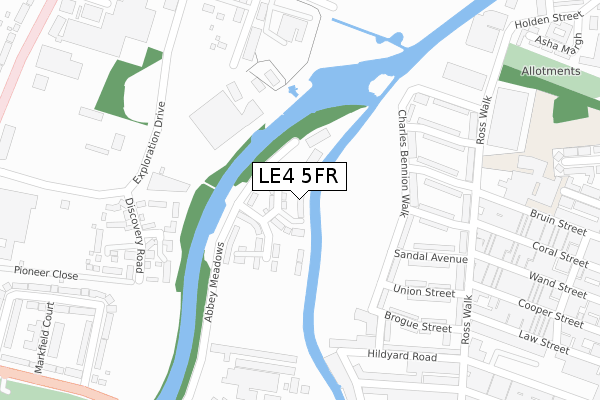 LE4 5FR map - large scale - OS Open Zoomstack (Ordnance Survey)