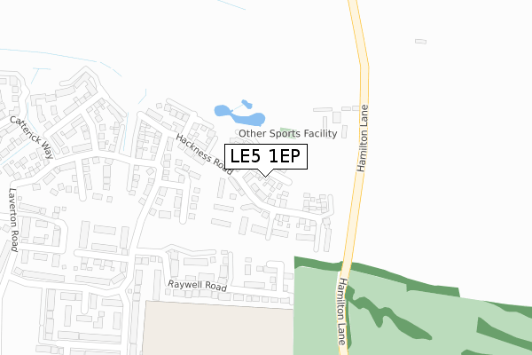 LE5 1EP map - large scale - OS Open Zoomstack (Ordnance Survey)