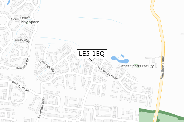 LE5 1EQ map - large scale - OS Open Zoomstack (Ordnance Survey)