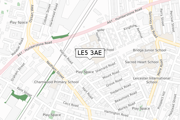 LE5 3AE map - large scale - OS Open Zoomstack (Ordnance Survey)