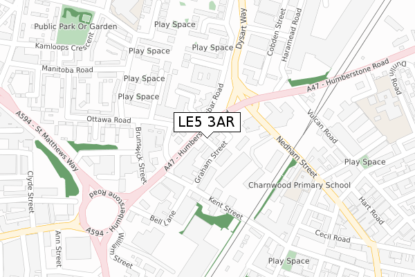 LE5 3AR map - large scale - OS Open Zoomstack (Ordnance Survey)