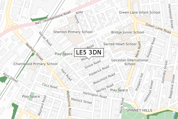 LE5 3DN map - large scale - OS Open Zoomstack (Ordnance Survey)