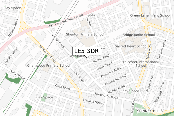 LE5 3DR map - large scale - OS Open Zoomstack (Ordnance Survey)