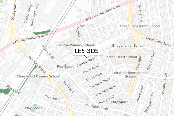 LE5 3DS map - large scale - OS Open Zoomstack (Ordnance Survey)