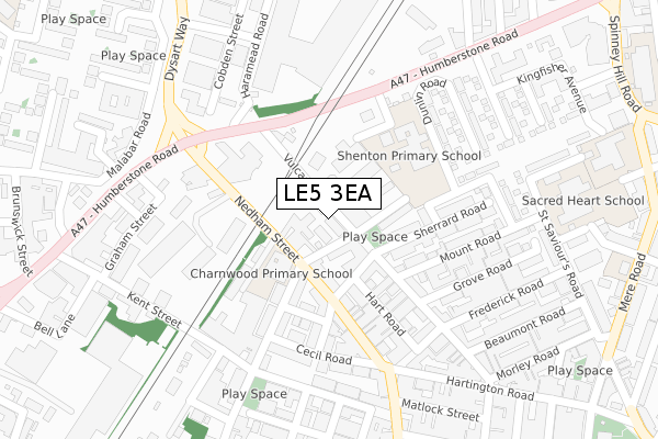 LE5 3EA map - large scale - OS Open Zoomstack (Ordnance Survey)