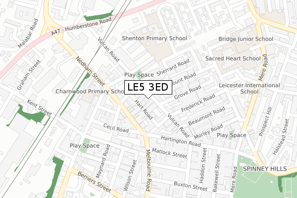 LE5 3ED map - large scale - OS Open Zoomstack (Ordnance Survey)