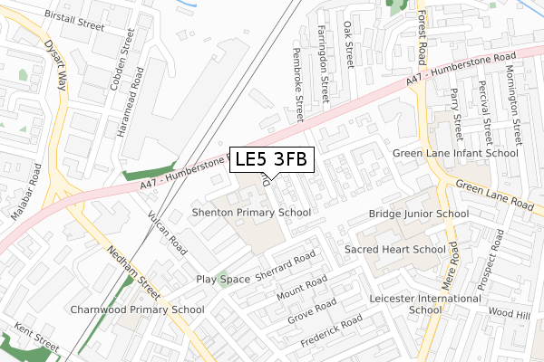 LE5 3FB map - large scale - OS Open Zoomstack (Ordnance Survey)