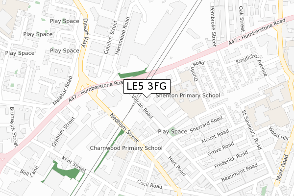 LE5 3FG map - large scale - OS Open Zoomstack (Ordnance Survey)