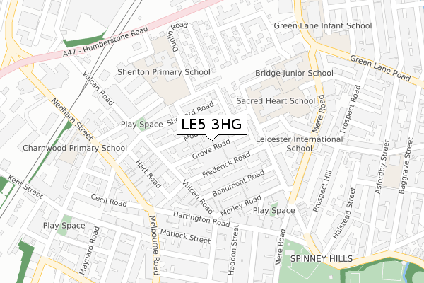 LE5 3HG map - large scale - OS Open Zoomstack (Ordnance Survey)