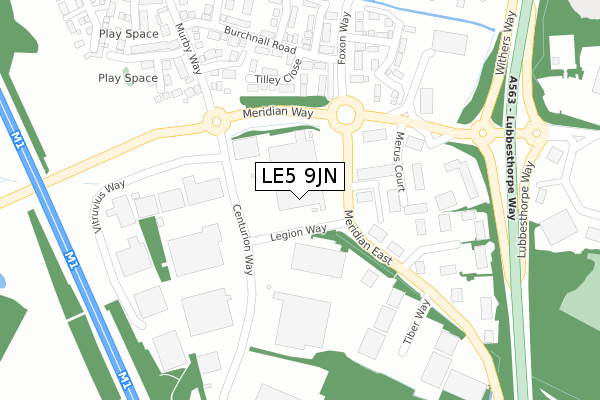 LE5 9JN map - large scale - OS Open Zoomstack (Ordnance Survey)