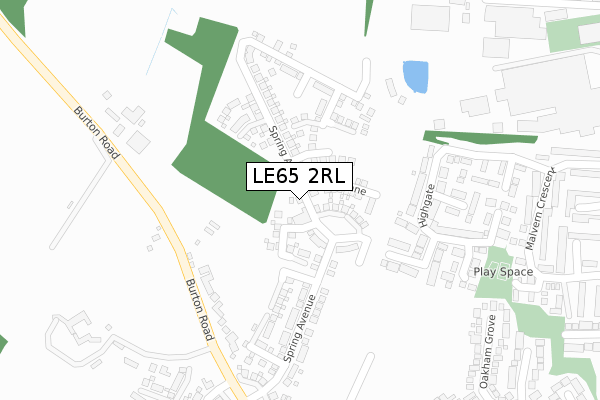 LE65 2RL map - large scale - OS Open Zoomstack (Ordnance Survey)