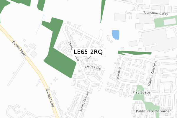 LE65 2RQ map - large scale - OS Open Zoomstack (Ordnance Survey)