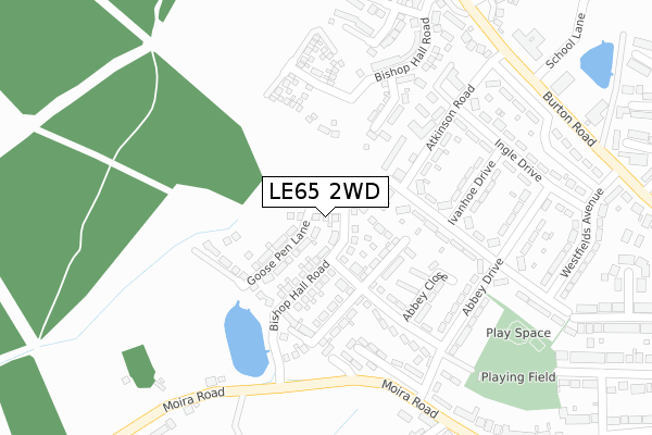 LE65 2WD map - large scale - OS Open Zoomstack (Ordnance Survey)