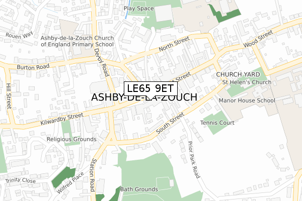 LE65 9ET map - large scale - OS Open Zoomstack (Ordnance Survey)