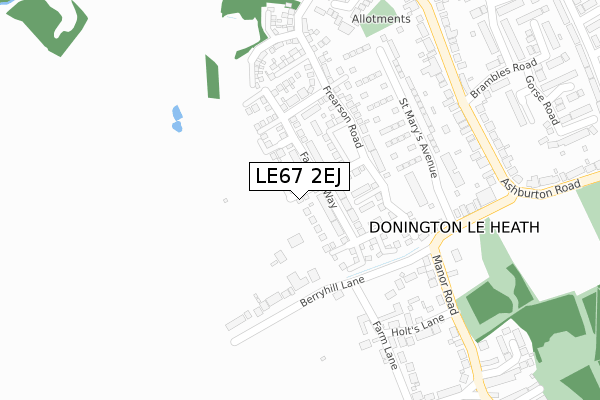 LE67 2EJ map - large scale - OS Open Zoomstack (Ordnance Survey)