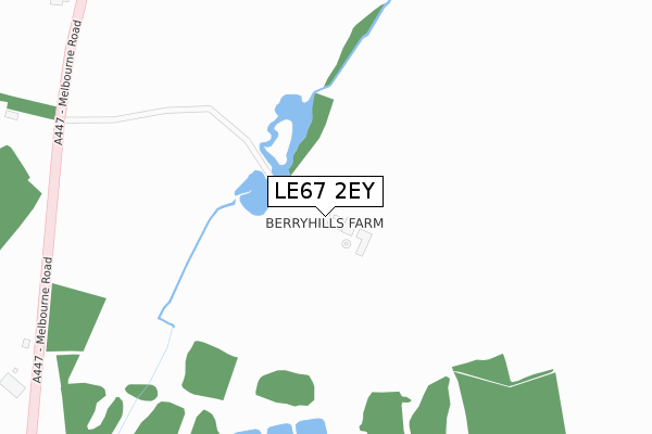 LE67 2EY map - large scale - OS Open Zoomstack (Ordnance Survey)