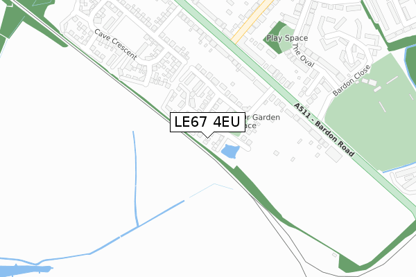 LE67 4EU map - large scale - OS Open Zoomstack (Ordnance Survey)