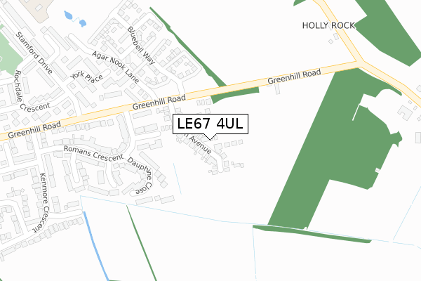 LE67 4UL map - large scale - OS Open Zoomstack (Ordnance Survey)