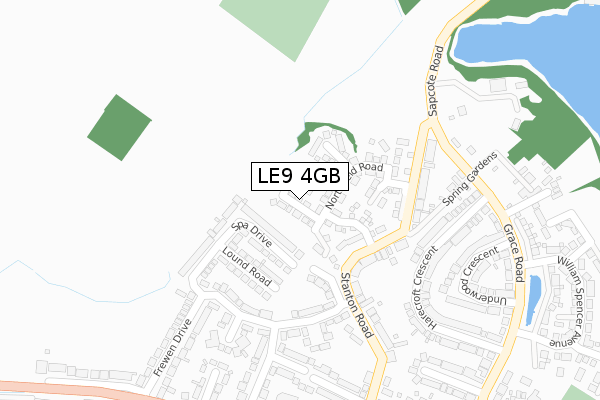 LE9 4GB map - large scale - OS Open Zoomstack (Ordnance Survey)