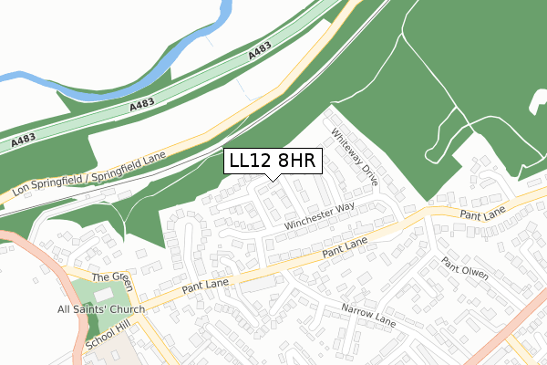 LL12 8HR map - large scale - OS Open Zoomstack (Ordnance Survey)