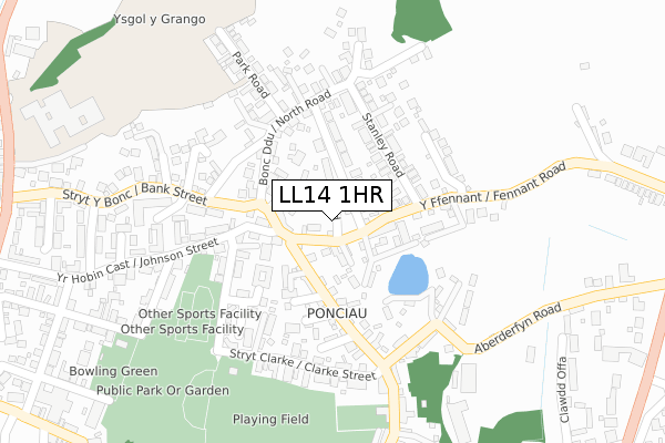 LL14 1HR map - large scale - OS Open Zoomstack (Ordnance Survey)