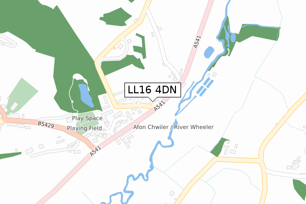 LL16 4DN map - large scale - OS Open Zoomstack (Ordnance Survey)